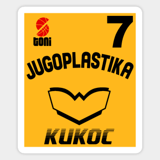 Jugoplastika Yugoslavia Croatia Retro Toni Kukoc Basketball Design Magnet